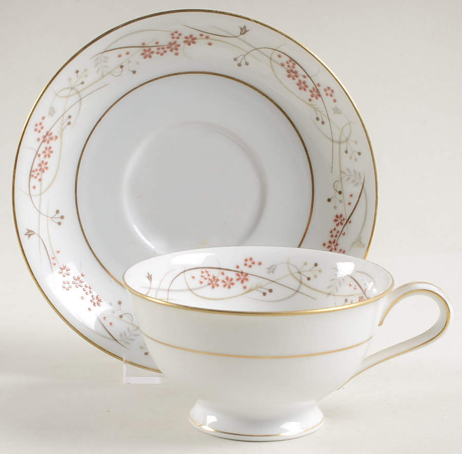 Calvert Footed Cup & Saucer Set by Noritake-1