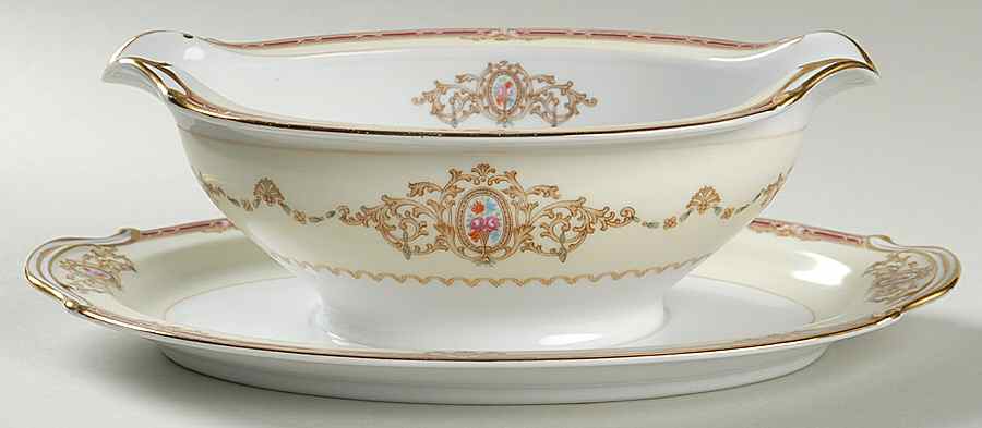 Cameo Gravy Boat with Attached Underplate by Noritake-1