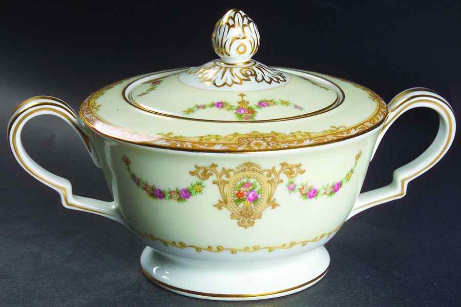 Camillia (3950 & NO #) Sugar Bowl & Lid by Noritake-1