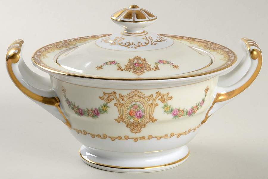 Camillia (3950 & NO #) Sugar Bowl & Lid by Noritake-1