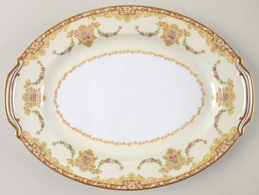 Camillia (3950 & NO #) 12" Oval Serving Platter by Noritake-1