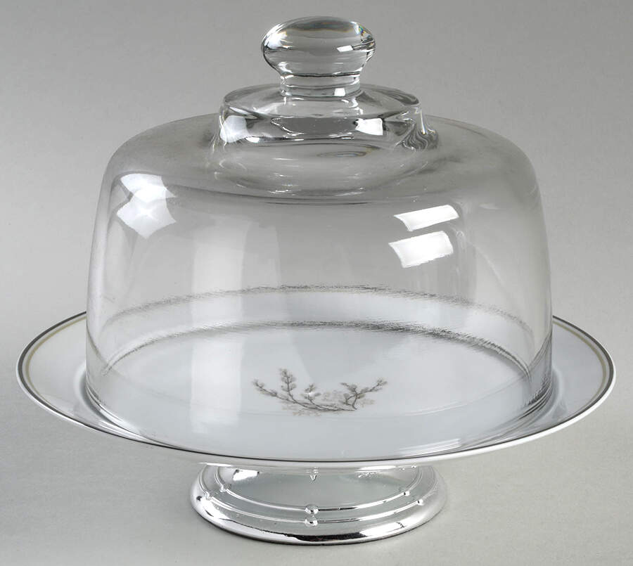 Candice 6 1/2"-7 1/2" Footed Cheese Plate w/ Glass Dome HC by Noritake-1