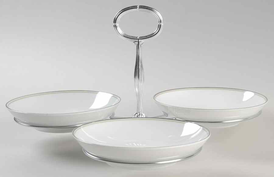 Candice 7" x 12" 3-Part Relish & Metal Stand (FR) HC by Noritake-1