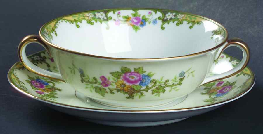 Cantara Flat Cream Soup Bowl & Saucer Set by Noritake-1