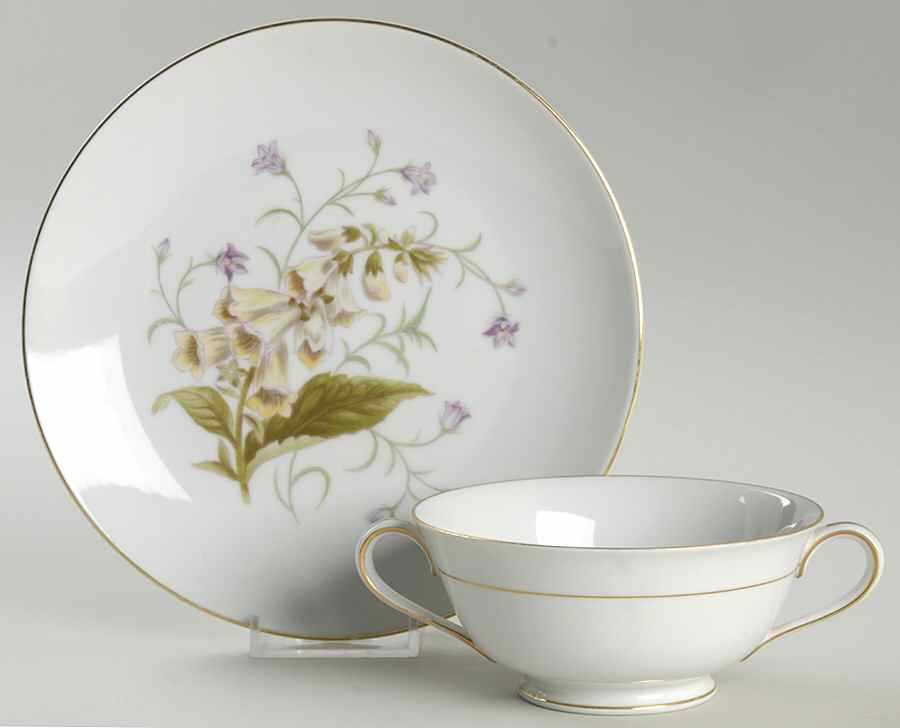 Canterbury Footed Cream Soup Bowl & Saucer Set by Noritake-1