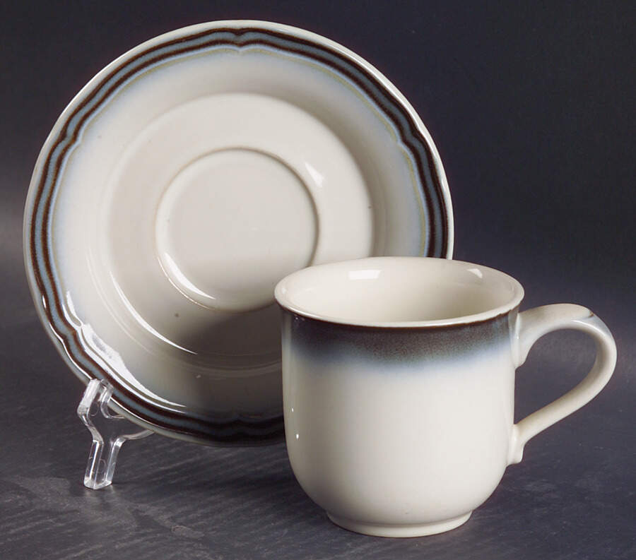 Captivate Flat Cup & Saucer Set by Noritake-1