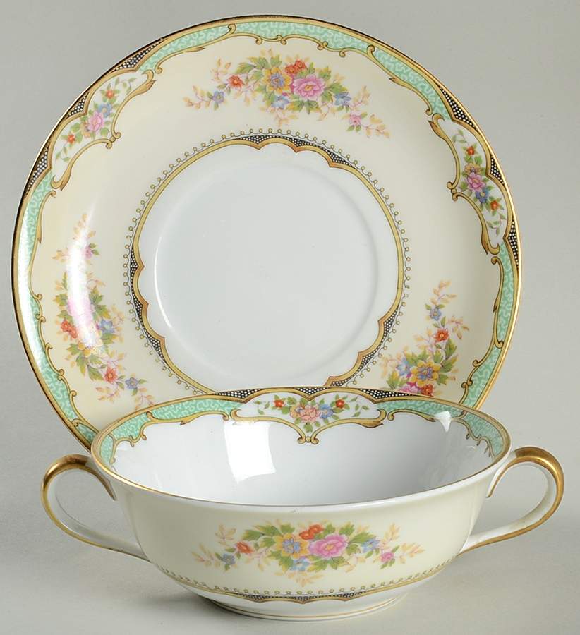 Carola Flat Cream Soup Bowl & Saucer Set by Noritake-1