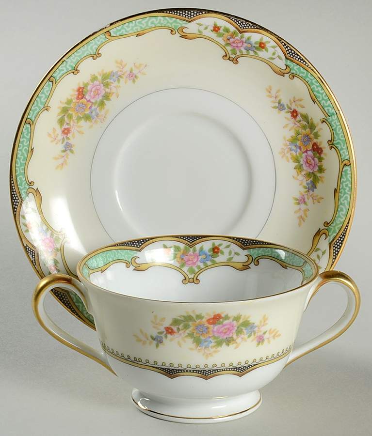 Carola Footed Bouillon Cup & Saucer by Noritake-1