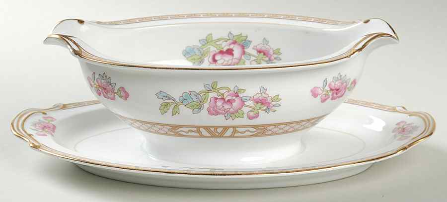 Carleton Gravy Boat with Attached Underplate by Noritake-1