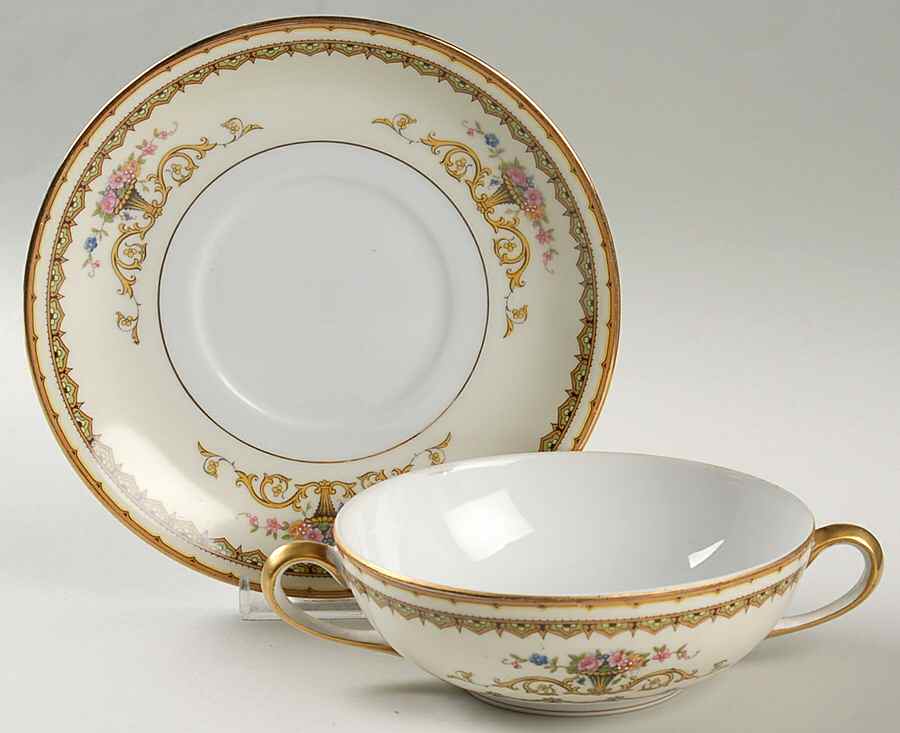 Carltonia Flat Cream Soup Bowl & Saucer Set by Noritake-1