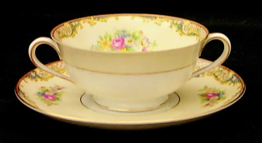 Carmela (95635 & No #) Footed Cream Soup Bowl & Saucer Set by Noritake-1
