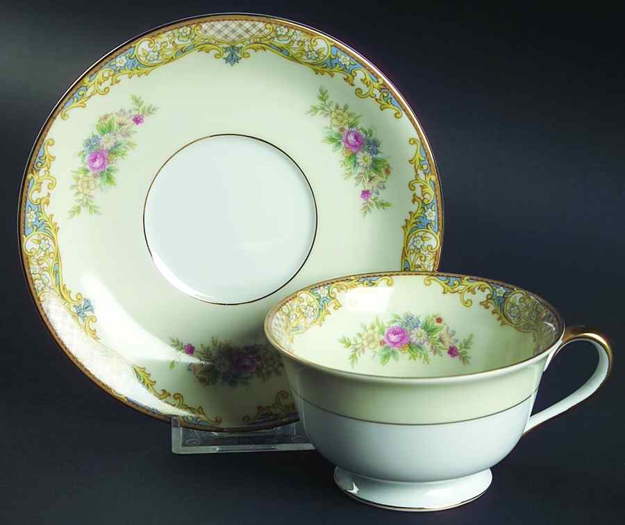 Carmela (95635 & No #) Footed Cup & Saucer Set by Noritake-1