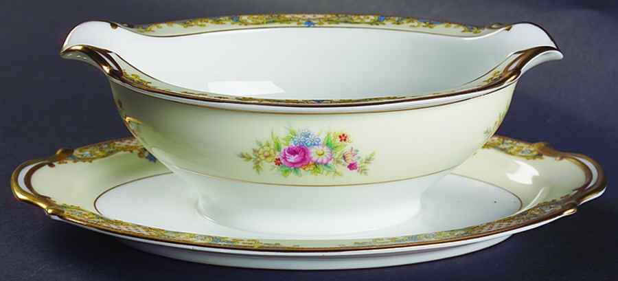 Carmela (95635 & No #) Gravy Boat with Attached Underplate by Noritake-1