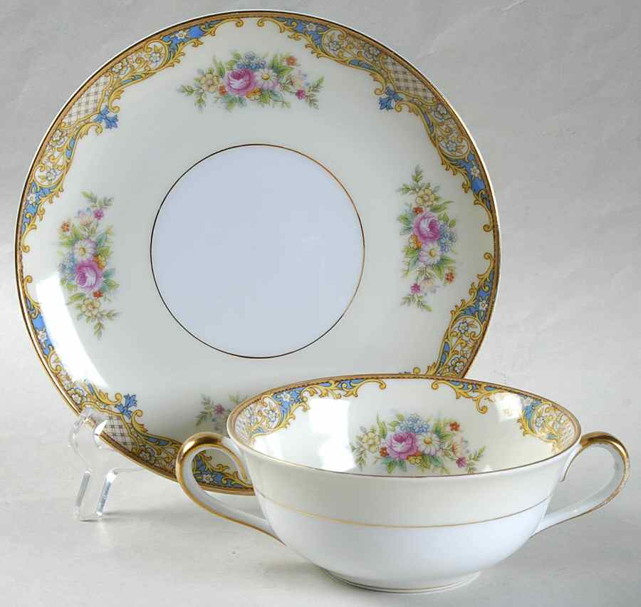 Carmela (95635 & No #) Flat Cream Soup Bowl & Saucer Set by Noritake-1