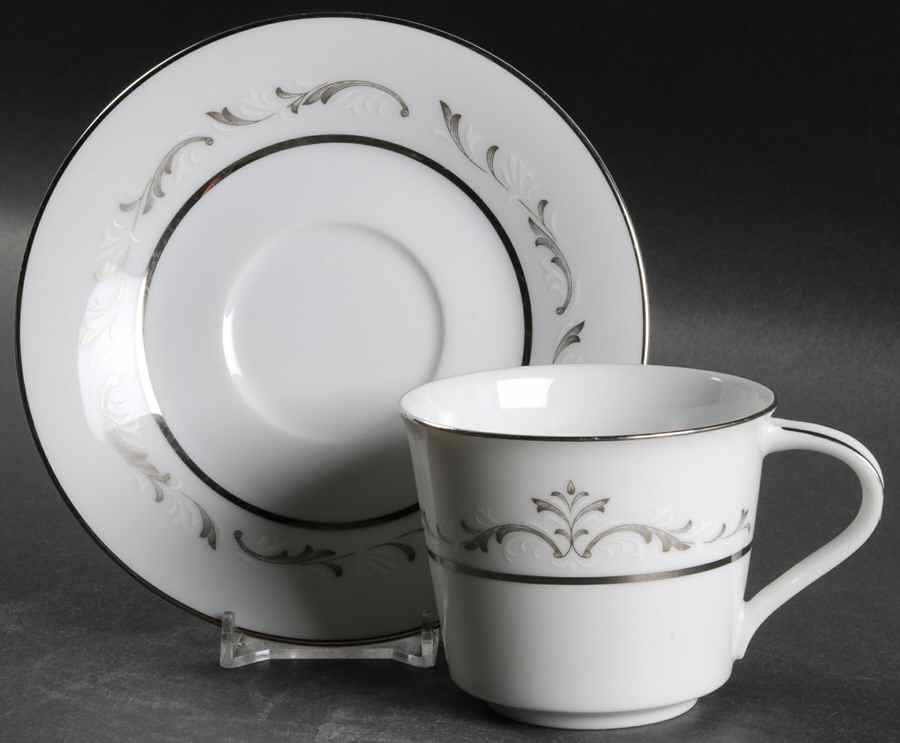 Caroline Flat Cup & Saucer Set by Noritake-1