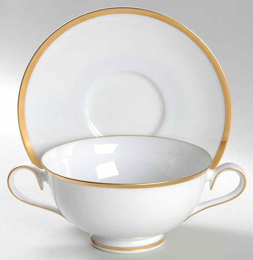 Carrie Footed Cream Soup Bowl & Cup Saucer Set by Noritake-1