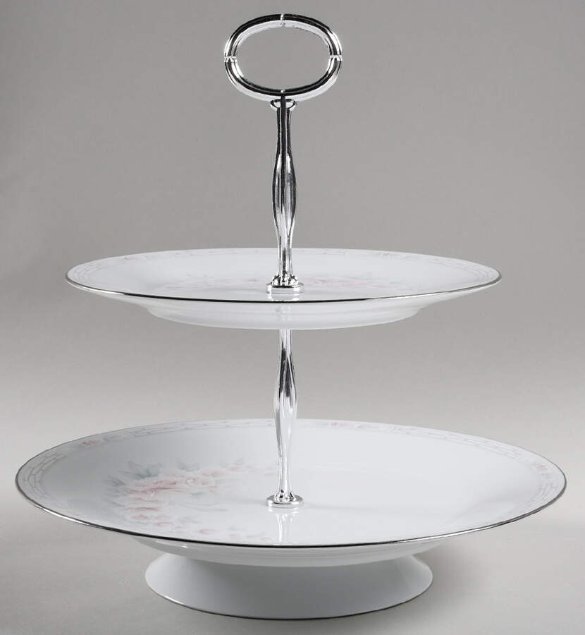 Carthage 11 1/4"  2 Tier Footed Serving Tray (DP,SP,FR) HC by Noritake-1