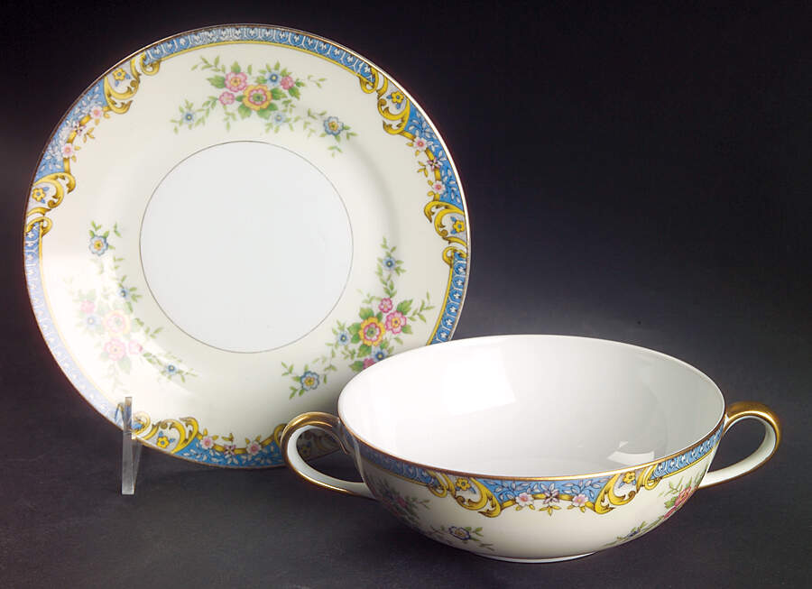 Casino Flat Cream Soup Bowl & Saucer Set by Noritake-1