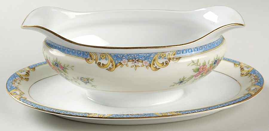 Casino Gravy Boat with Attached Underplate by Noritake-1