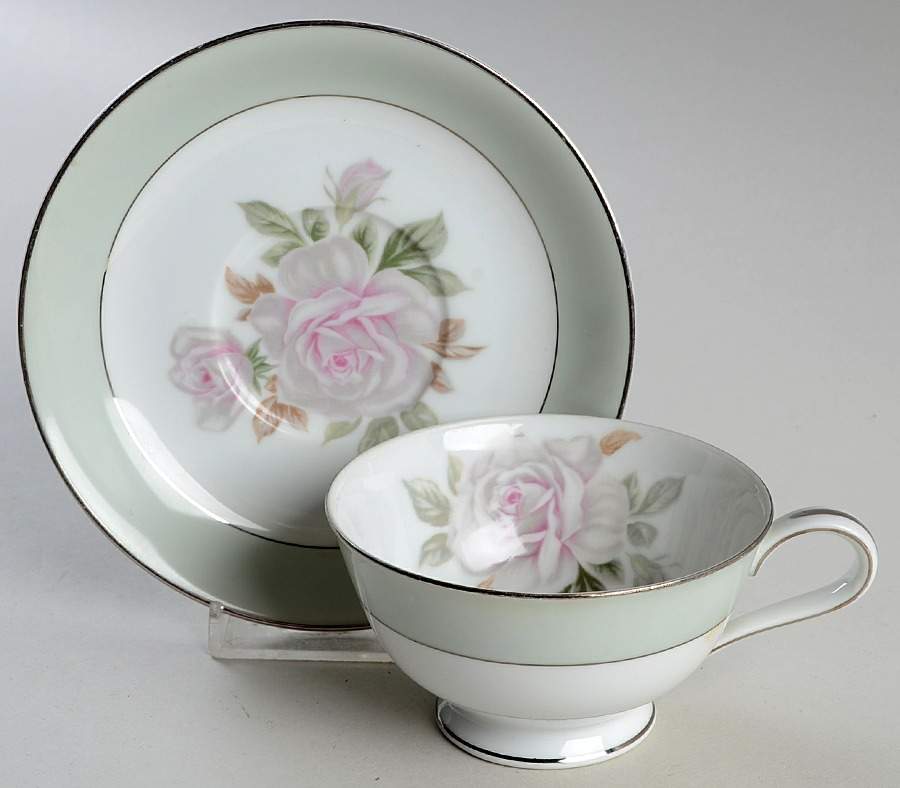 Cascade Footed Cup & Saucer Set by Noritake-1