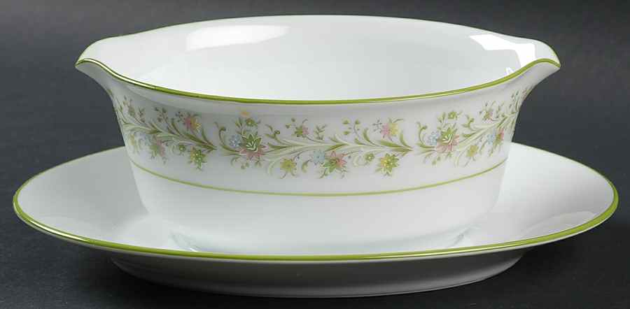 Carolina Spring Gravy Boat with Attached Underplate by Noritake-1