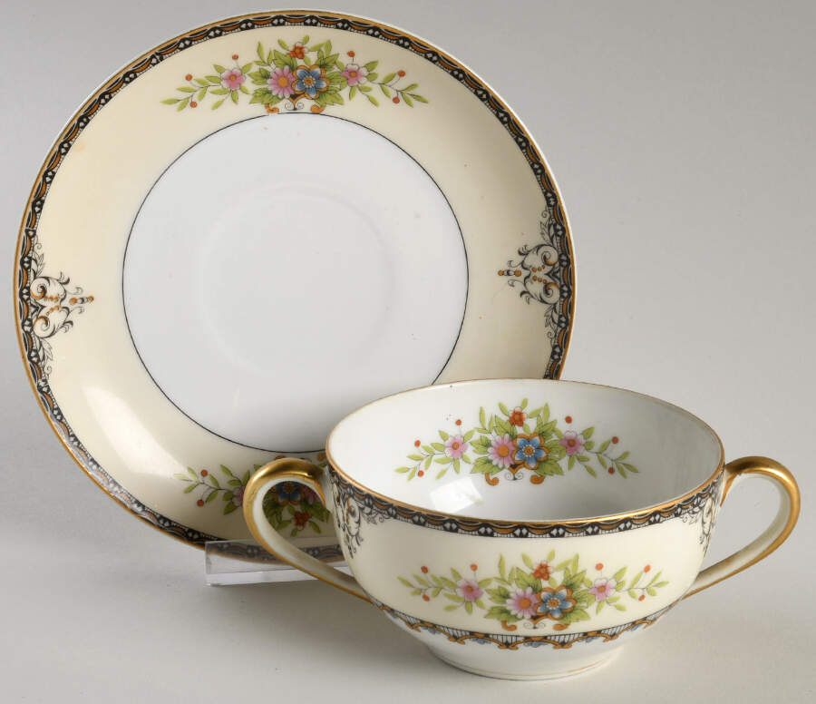 Castella Flat Bouillon Cup & Saucer by Noritake-1