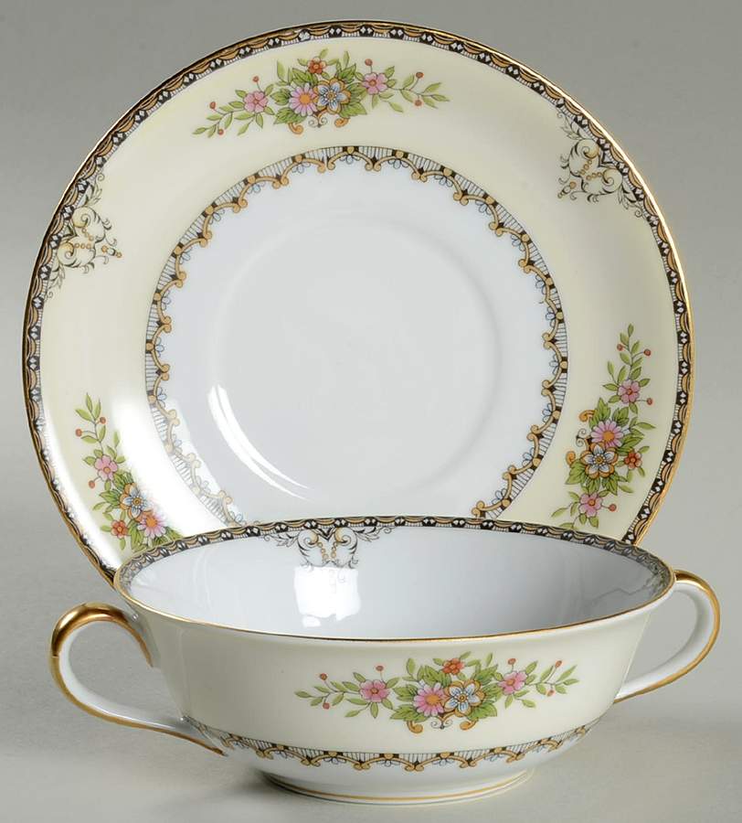 Castella Flat Cream Soup Bowl & Saucer Set by Noritake-1