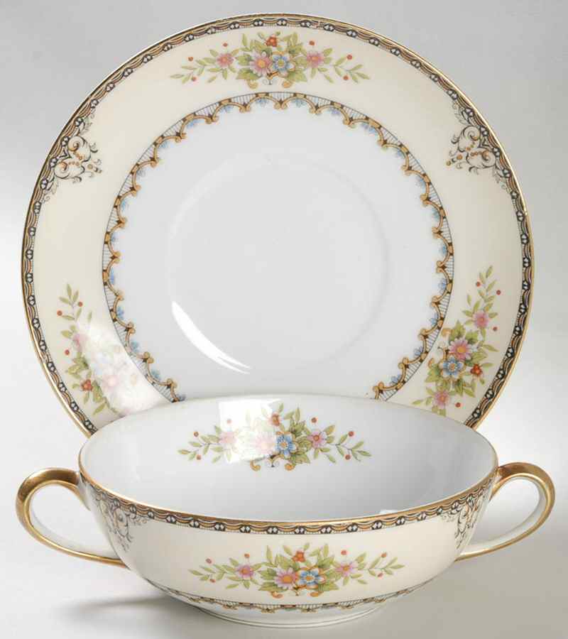 Castella Flat Cream Soup Bowl & Saucer Set by Noritake-1