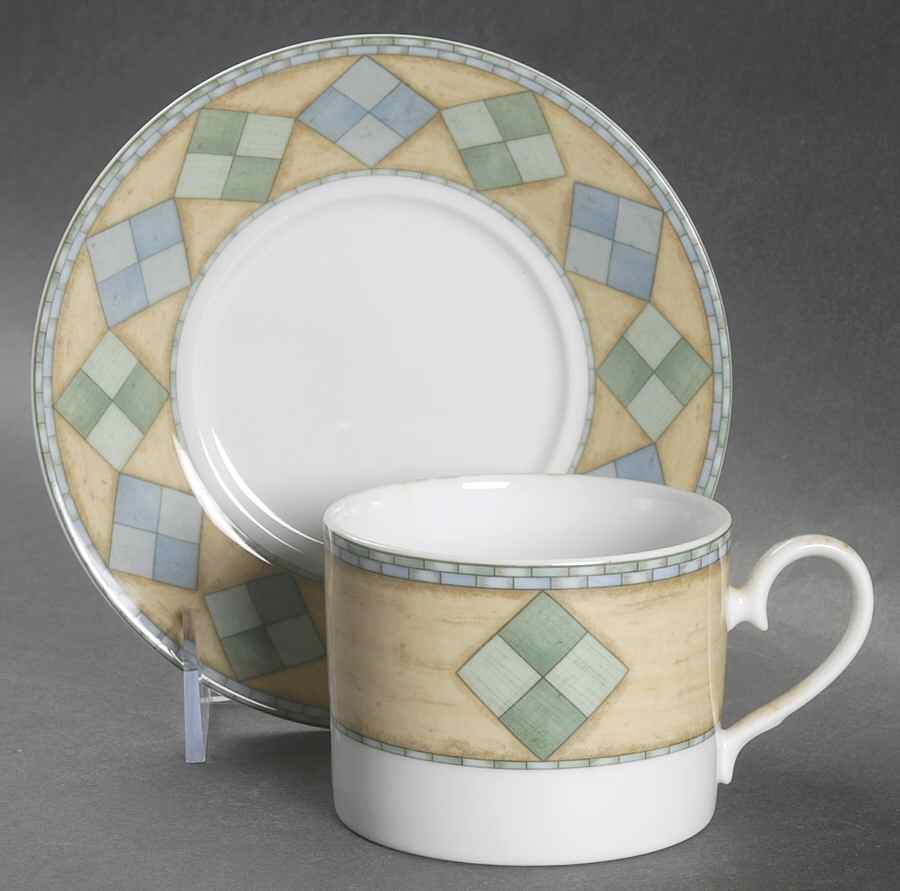 Castillo Flat Cup & Saucer Set by Noritake-1