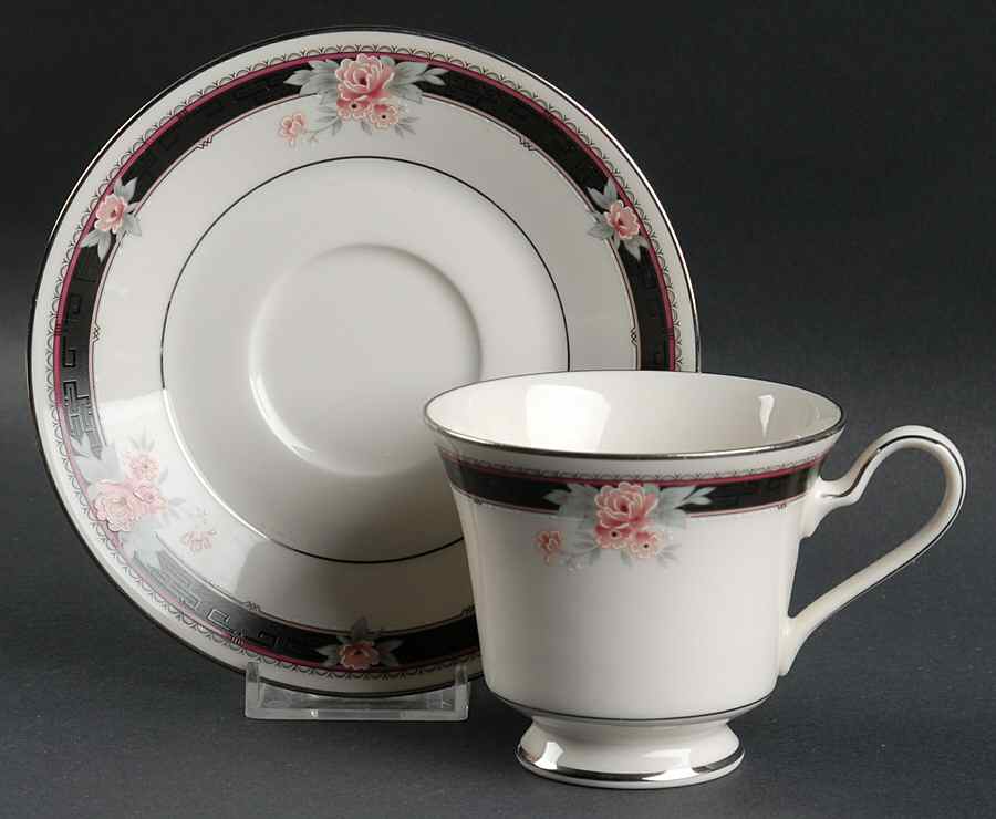 Castleberry Footed Cup & Saucer Set by Noritake-1