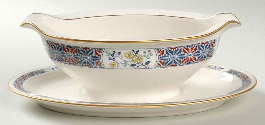 Cathay Gravy Boat with Attached Underplate by Noritake-1