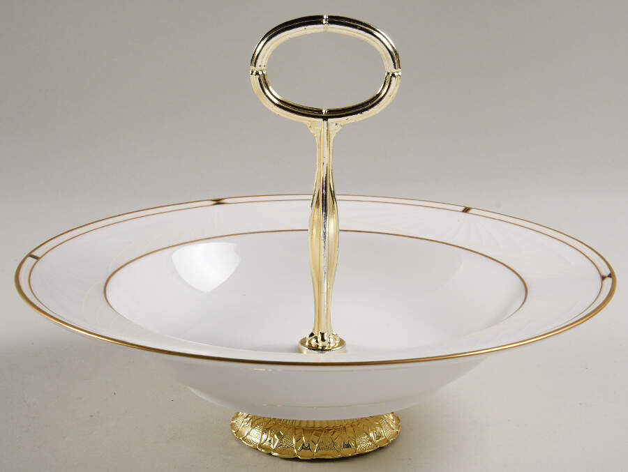 Cecile 6"-7" Handled Footed Nut Dish HC by Noritake-1
