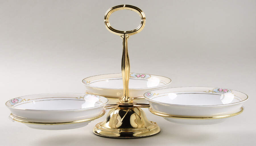 The Celtic 7" x 12" 3-Part Relish & Metal Stand (FR) HC by Noritake-1