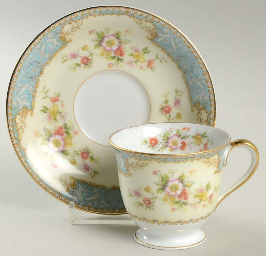 Cerulean Footed Demitasse Cup & Saucer Set by Noritake-1