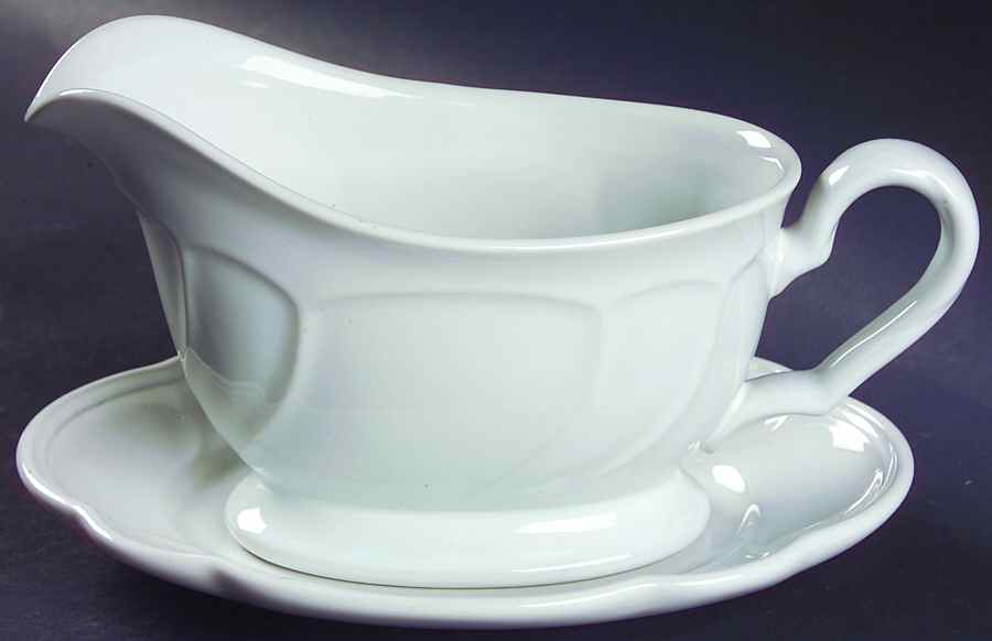 Centennial White Gravy Boat & Underplate (Relish/Butter) by Noritake-1