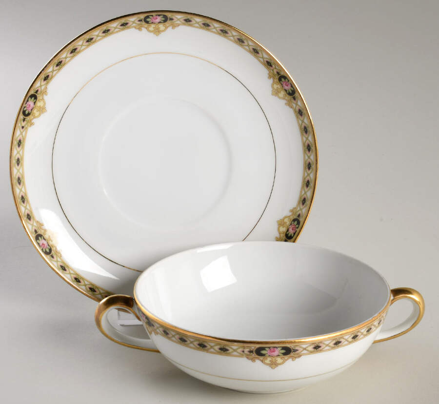 The Ceylon Flat Cream Soup Bowl & Saucer Set by Noritake-1