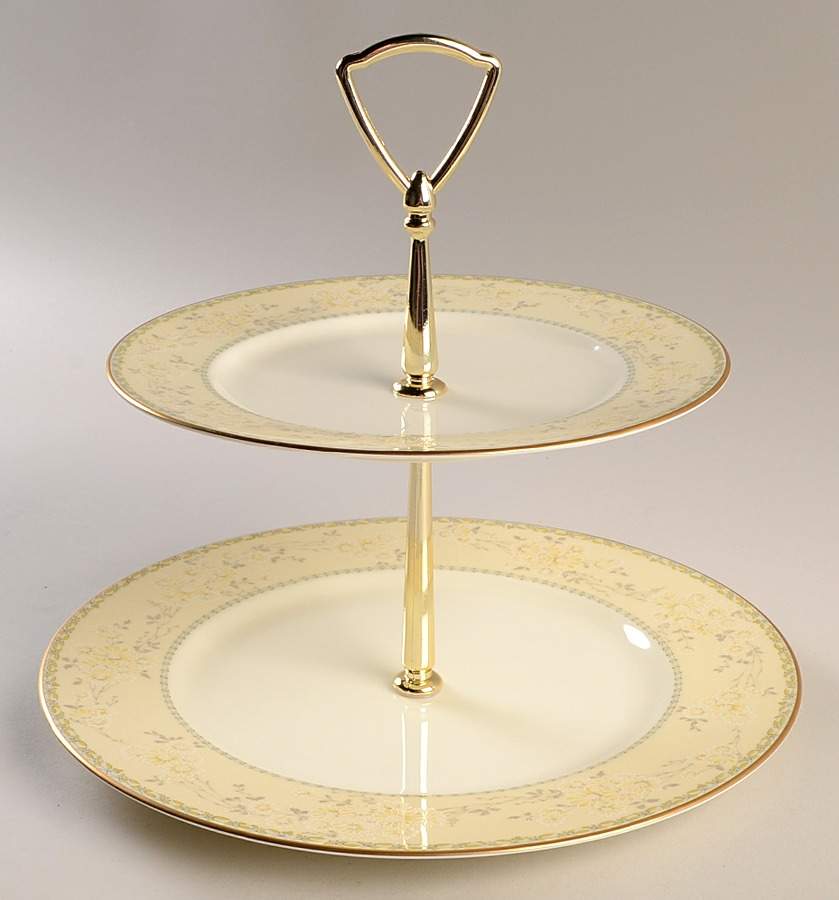Chalfonte 2 Tiered Serving Tray (Dinner & Salad Plate) by Noritake-1