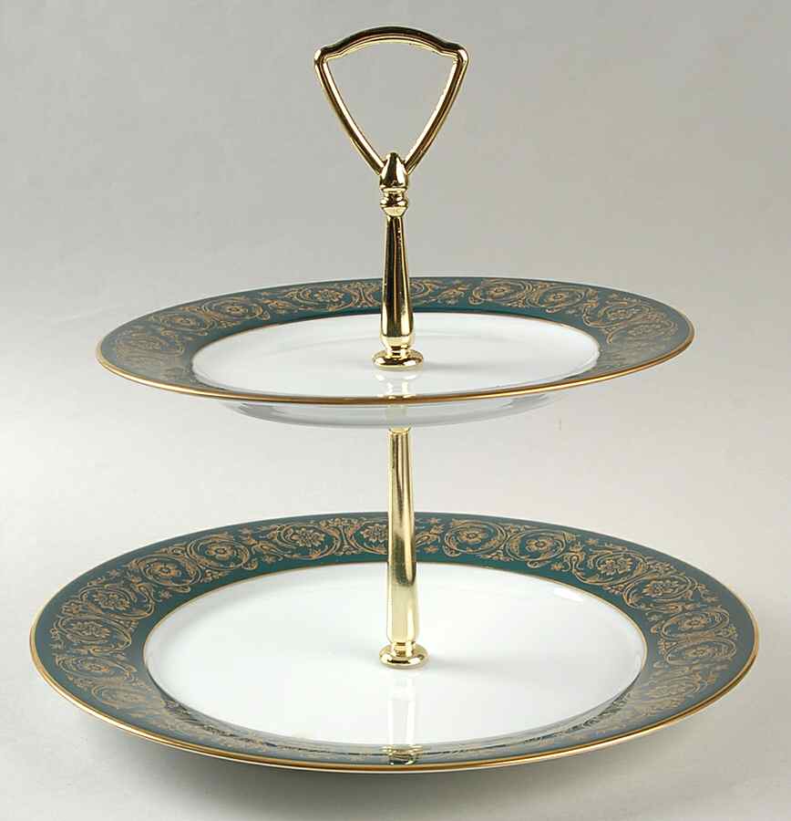 Chalmette 2 Tiered Serving Tray (Dinner & Salad Plate) by Noritake-1