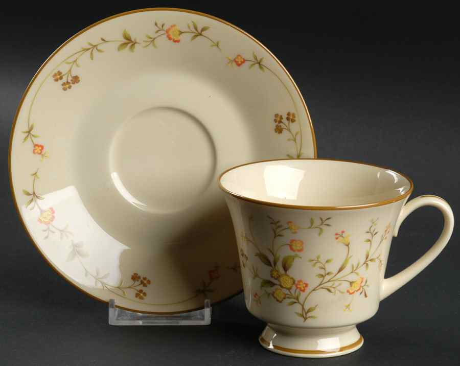 Champagne Footed Cup & Saucer Set by Noritake-1