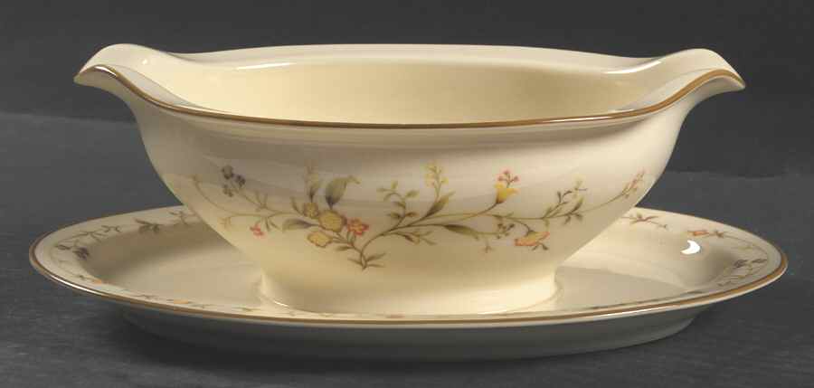 Champagne Gravy Boat with Attached Underplate by Noritake-1