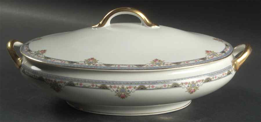 Chanazure Oval Covered Vegetable by Noritake-1