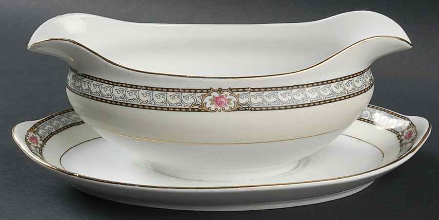 Chanbard Gravy Boat with Attached Underplate by Noritake-1