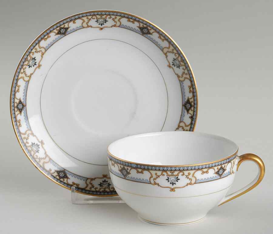 Chandella Flat Cup & Saucer Set by Noritake-1