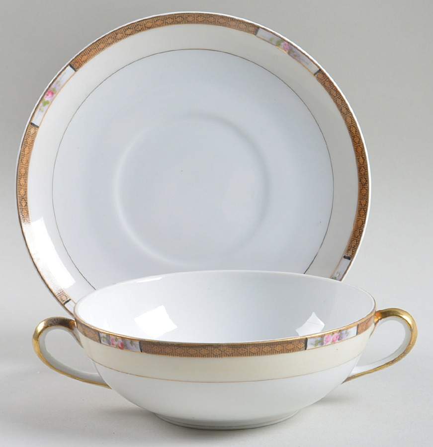 Chanossa Flat Cream Soup Bowl & Saucer Set by Noritake-1