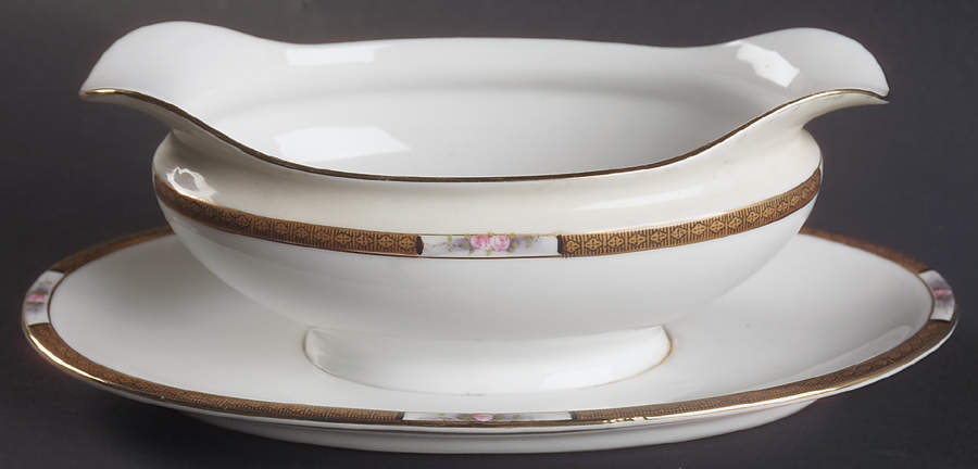 Chanossa Gravy Boat with Attached Underplate by Noritake-1