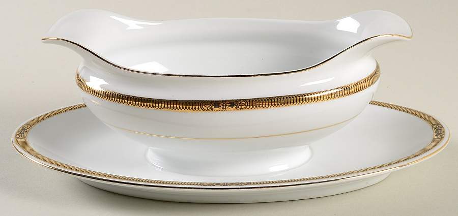Chanwood Gravy Boat with Attached Underplate by Noritake-1