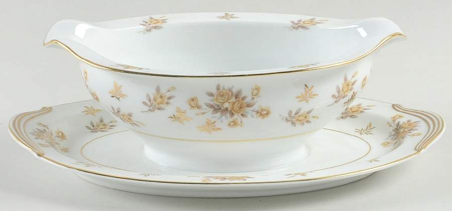 Charlene Gravy Boat with Attached Underplate by Noritake-1