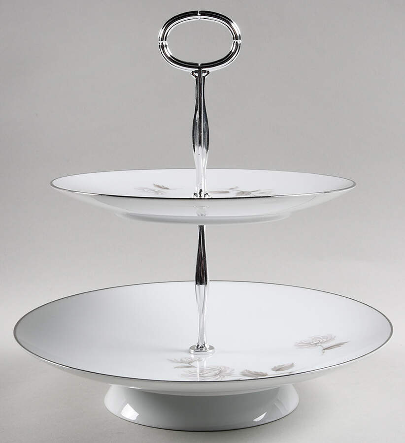 Charlotte 11 1/4"  2 Tier Footed Serving Tray (DP,SP,FR) HC by Noritake-1