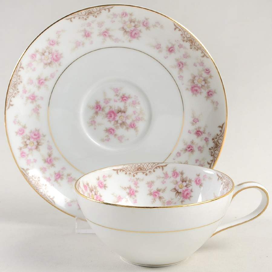 Charmaine Flat Cup & Saucer Set by Noritake-1