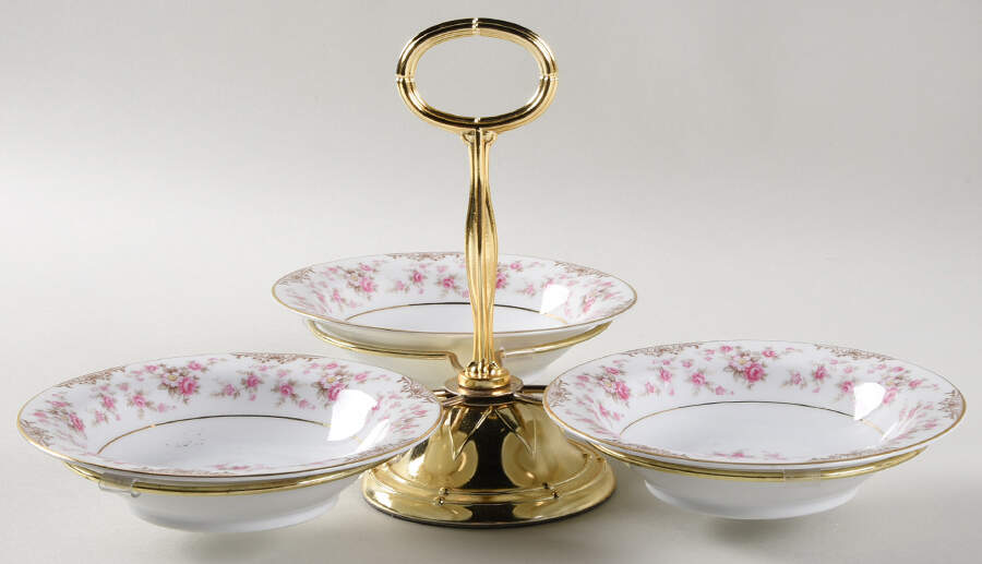 Charmaine 7" x 12" 3-Part Relish & Metal Stand (FR) HC by Noritake-1